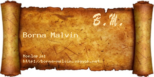 Borna Malvin névjegykártya